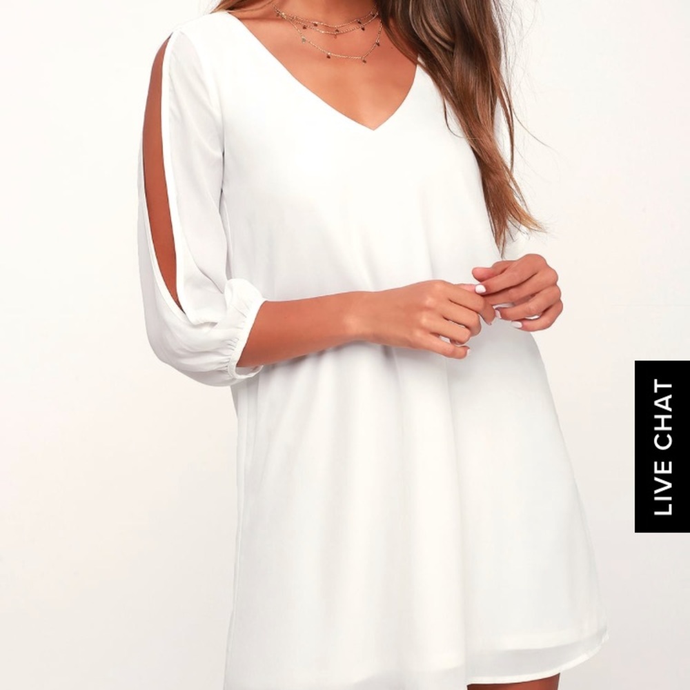 Lulus “Shifting Deers” ivory long sleeve dress